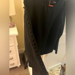 Black long sleeve lulus blouse with buttons on the sleeve